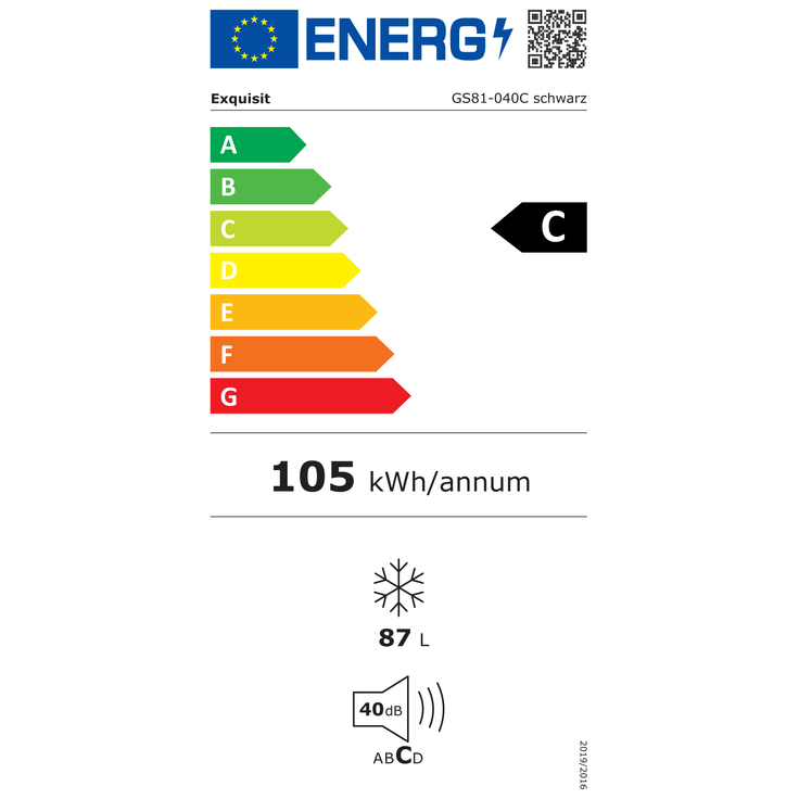 Exquisit GS81-040C Gefrierschrank, freistehend, schwarz, Breite 55 cm, Energieklasse C – Bild 5