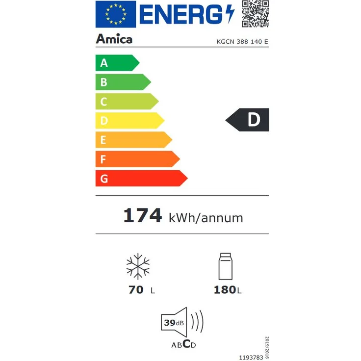 Amica KGCN 388 140 E Kühl-Gefrierkombination, freistehend, edelstahl, NoFrost, Breite 55 cm, Energieklasse D – Bild 8