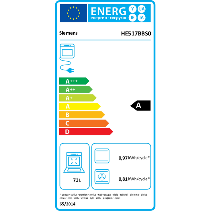 Siemens iQ300 EQ521KB10 Herdset, inklusive Glaskeramikkochfeld, Einbaugerät, Energieeffizienzklasse A, Volumen 71 l, Breite 59,4 cm, groß (ab 65 l), 4 Zonen, edelstahl – Bild 10