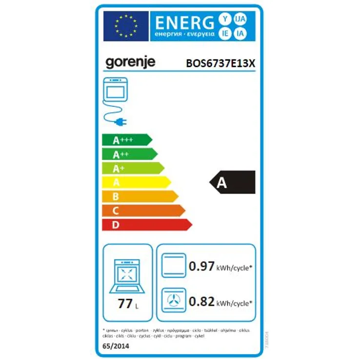 Gorenje BlackPepperSIX Herdset, BOS6737E13X Einbauherd + IT640BX Induktionskochfeld, Einbaugerät, Energieeffizienzklasse A, Garraum 77 l, Breite 59,5 cm, groß (ab 65 l), edelstahl
