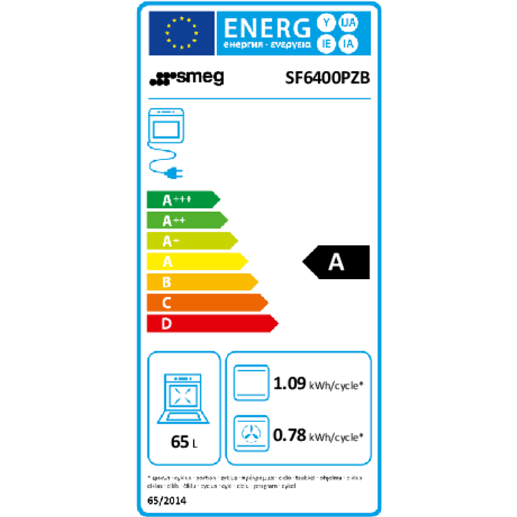 Smeg SF6400PZB Einbaubackofen, Einbaugerät, Garraum 65 l, groß (ab 65 l), schwarz – Bild 2