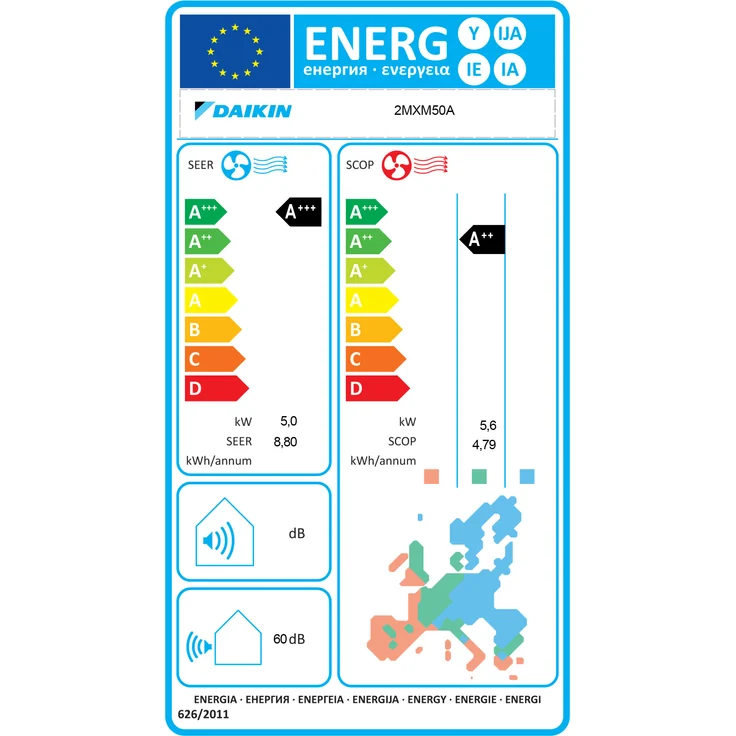 Daikin 2MXM50A Einbau-Klimagerät, Split, A++, grau, MultiSplit Aussengerät, 5,0 kW, Kühl- und Heizfunktion – Bild 2