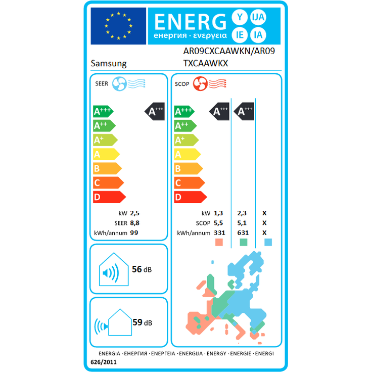 Samsung FJM Elite-Wind-Free Wandgerät AR09TXCAAWK Einbau-Klimagerät, Split, A+++, weiß, 2.5 kW | 3.2 kW, Kühl- und Heizfunktion – Bild 2