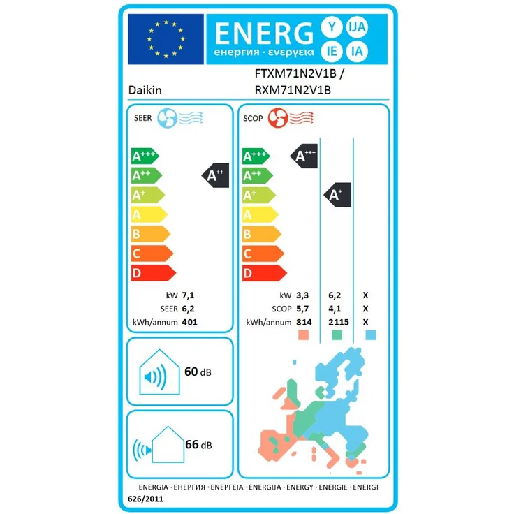 Daikin Perfera FTXM71N Einbau-Klimagerät, Split, A+, grau, WiFi, R32, Multi-Split Wandgerät, 7.1 kW, Kühl- und Heizfunktion – Bild 2
