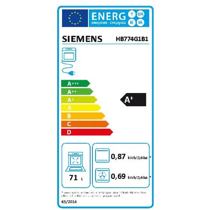 Siemens HB774G1B1 Einbaubackofen, iQ700, Einbaugerät, Garraum 71 l, Breite 60 cm, schwarz – Bild 7