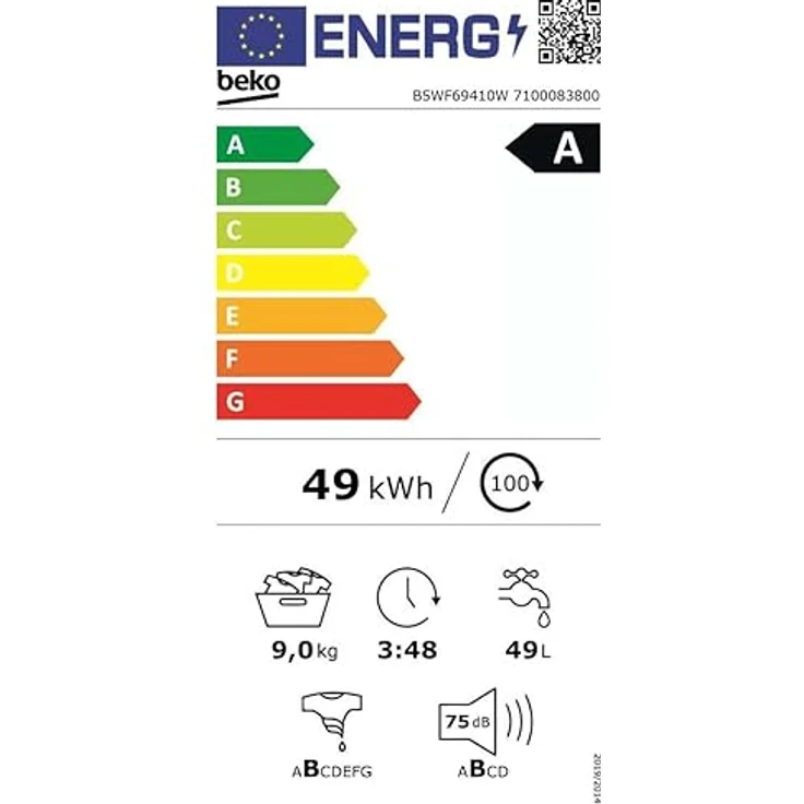 Beko B5WF69410W Waschvollautomat, 9 kg, 1400 U/min, Dampffunktion, Nachlegefunktion, AquaWave Schontrommel, Bluetooth-Steuerung, Weiß – Bild 6