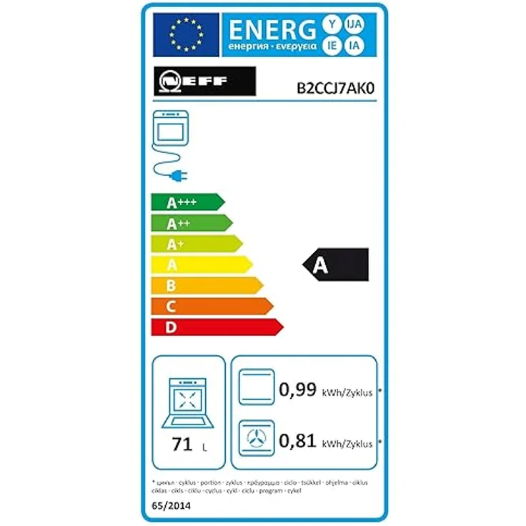 Neff B2CCJ7AK0, N30, Einbaubackofen 60x60cm, schwarz mit CircoTherm, LED Display, Pyrolyse, Klapptür – Bild 6