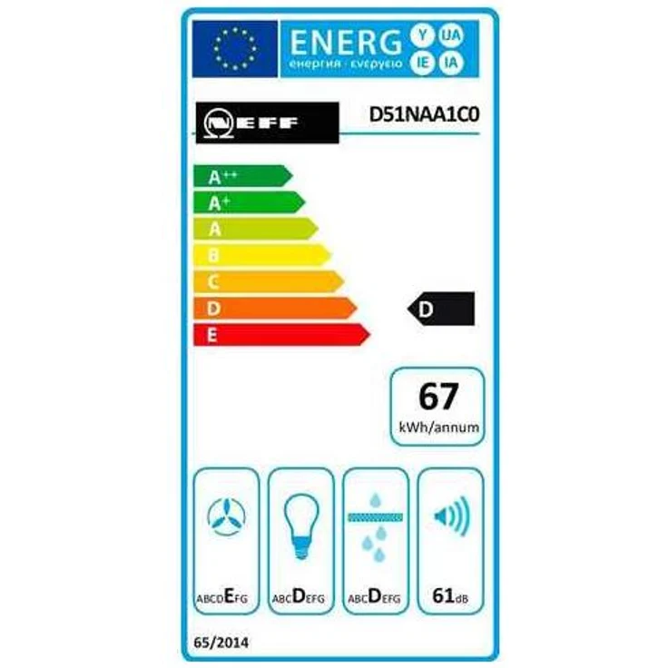 Neff N 30 D51NAA1C0, Motorhaube, mechanisch betrieben, Nische, Breite: 49.3 cm, Tiefe: 25.7 cm, Absaugung und Rückführung (mit zusätzlichem Rückführungsset) – Bild 7