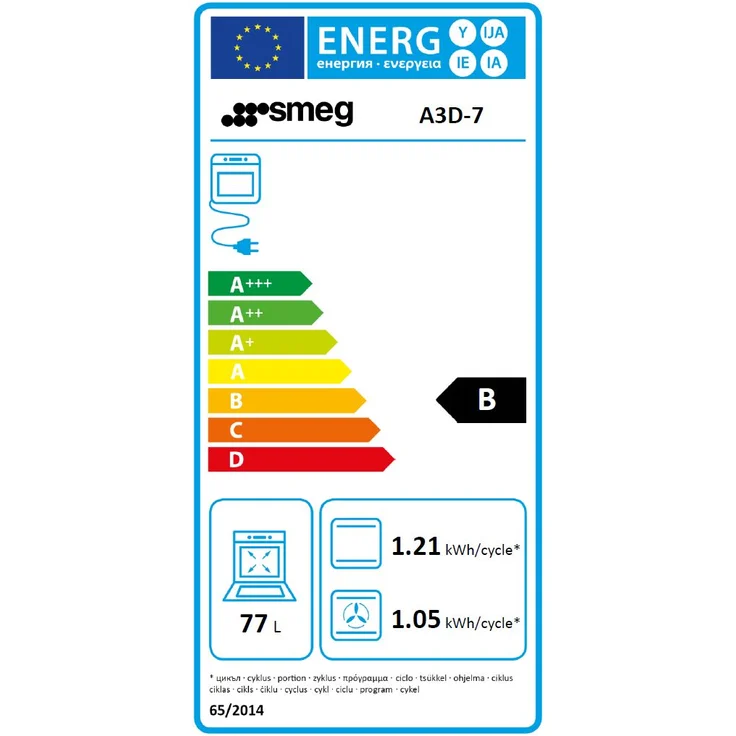 Smeg A3D-7, Range Cooker, B, Standgerät, Betriebsart Ofen elektrisch, Betriebsart Kochfeld elektrisch & Gas, Anzahl Kochfelder 7, Volumen 77 l, Breite 120 cm, Konvektion, Ober-Unterhitze (konventionell), Grill, Rotisserie – Bild 2