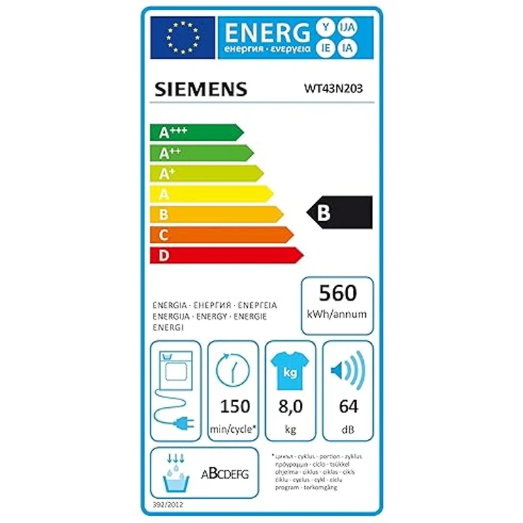 Siemens WT43N203 iQ300 Kondensations-Trockner 8 kg, speedPack - Zeit sparen, autoDry - schonendes und präzises Trocknen, Outdoor-Programm, easyClean-Filter – Bild 7