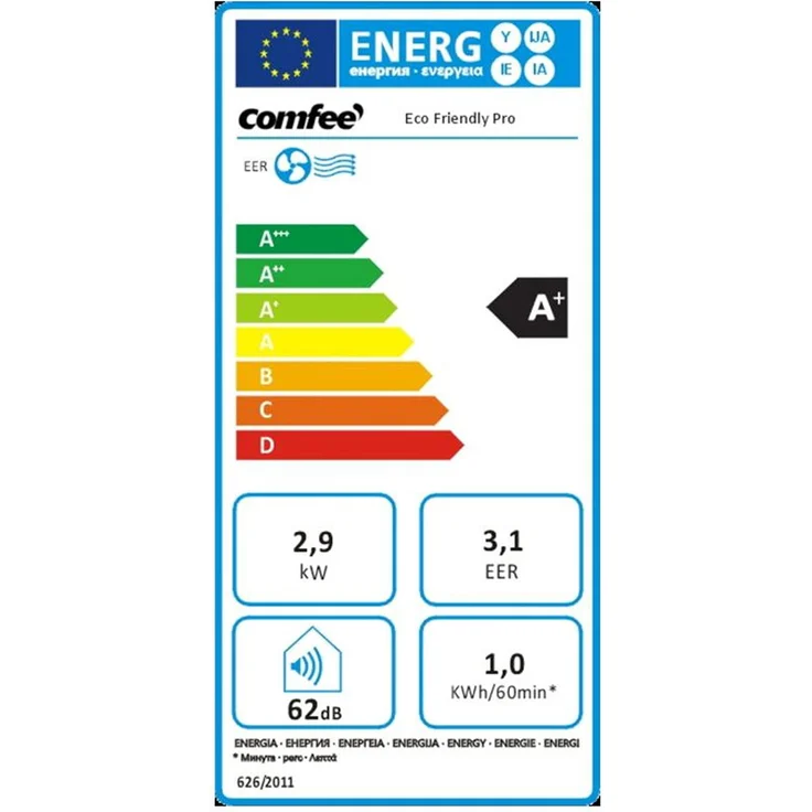 Comfee Eco Friendly Pro Mobiles Klimagerät, 1150 W, 230 V, Weiss, 46,7 x 39,7 x 76,5cm – Bild 4