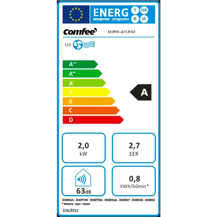 Comfee MPPH-07CRN7 Mobiles Klimagerät, 7000 BTU, geeignet für 25 m² – Bild 4