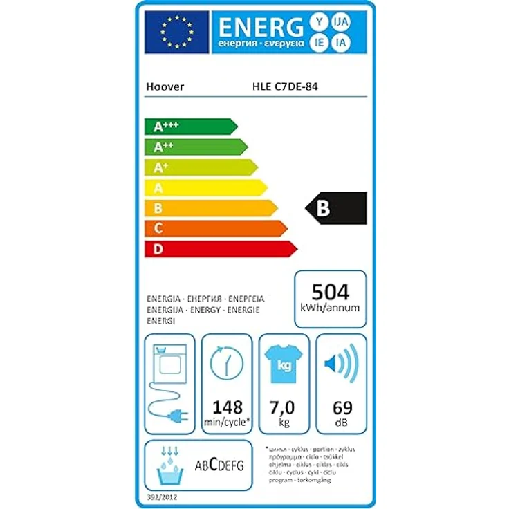 Hoover HLE C7DE-84 Kondenstrockner / 7 kg/Smarte Bedienung mit NFC-Technologie/AquaVision-Kondenswasserbehälter, Weiß – Bild 6