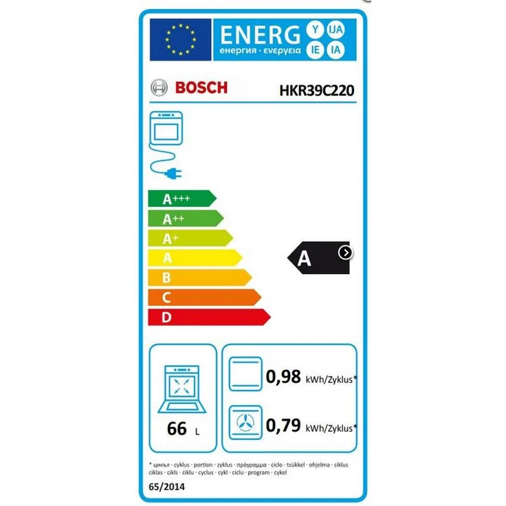 Bosch 60cm weiß A, Herd, A, Standgerät, Betriebsart Ofen elektrisch, Anzahl Kochfelder 4, Volumen 66 l – Bild 8