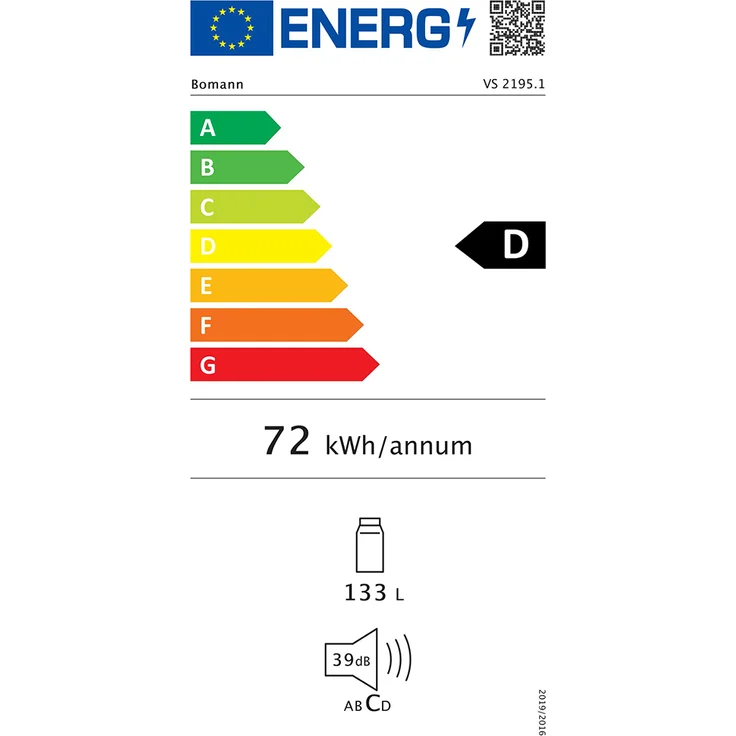 Bomann VS 2195 Kühlschrank, freistehend, Inoxlook, Breite 56 cm, Energieklasse D – Bild 4