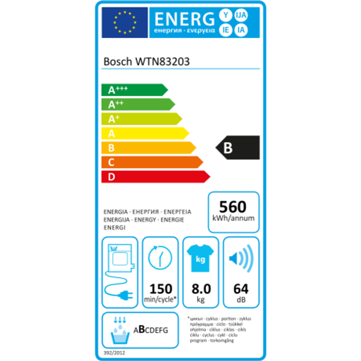 Bosch Hausgeräte WTN83203 Serie 4 Kondenstrockner, 8 kg, Auto Dry: optimale Trocknung, Anti-Vibration-Design: mehr Standfestigkeit, Rekordverdächtig schnell, Sensitive-Drying-System – Bild 7