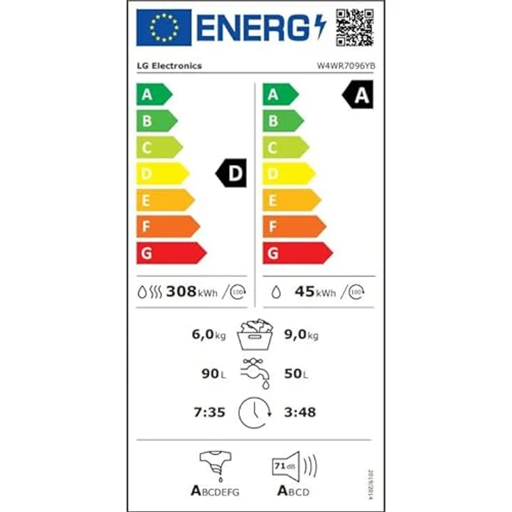 LG W4WR7096YB Waschtrockner | 9 kg Waschen - 6 kg Trocknen | Energie D | Steam | Schwarz – Bild 5