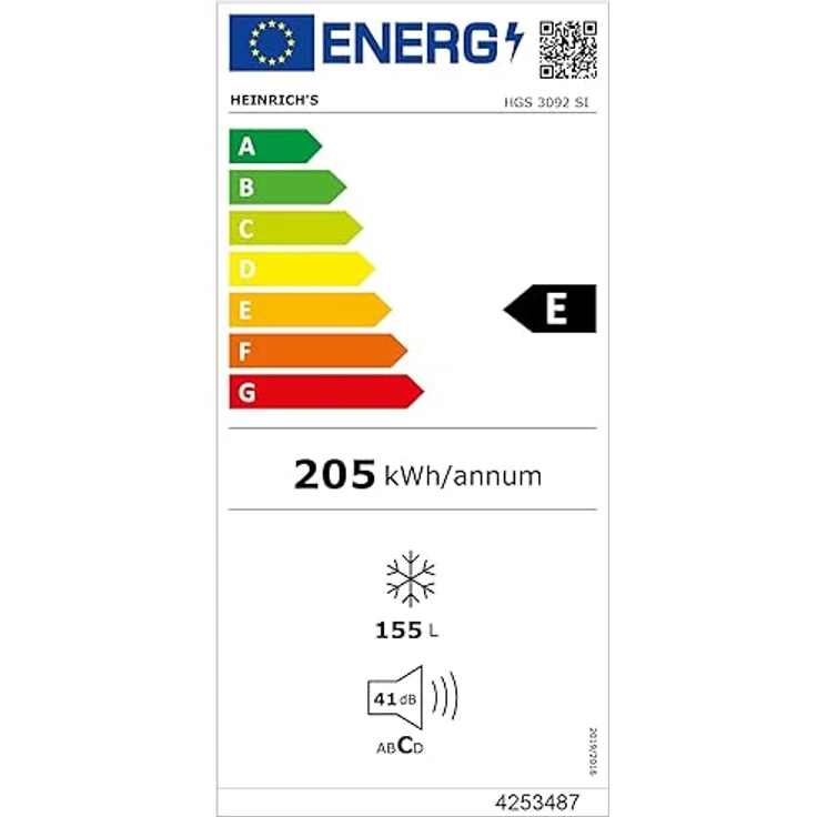 HEINRICHS Gefrierschrank, Freezer, No-Frost Schutz, 4x Gefrierschublade +1x Gefrierfach, LED-Display,Airflow, wechselbarer Türanschlag, Alarmfunktion, Temperatur:-14°C~-24°C, Heinrich´s (inox) – Bild 6