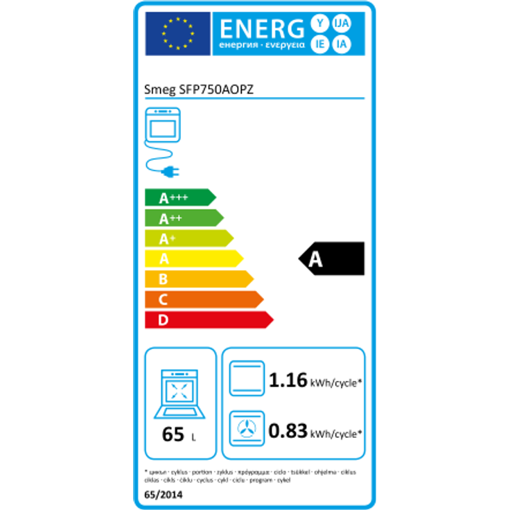 Smeg SFP750AOPZ 60 cm, Backofen, A, Einbaugerät, Elektrisch, Volumen 65 l – Bild 2