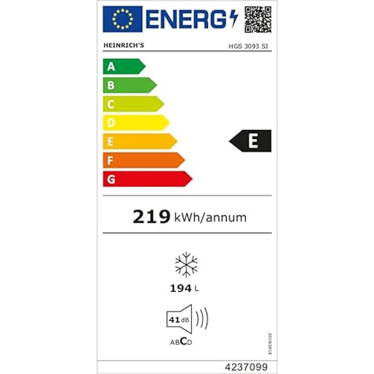 HEINRICHS Gefrierschrank, Freezer, No-Frost Schutz, 5x Gefrierschublade +1x Gefrierfach, LED-Display,Airflow, wechselbarer Türanschlag, Alarmfunktion, Temperatur:-14°C~-24°C, Heinrich´s (inox) – Bild 6