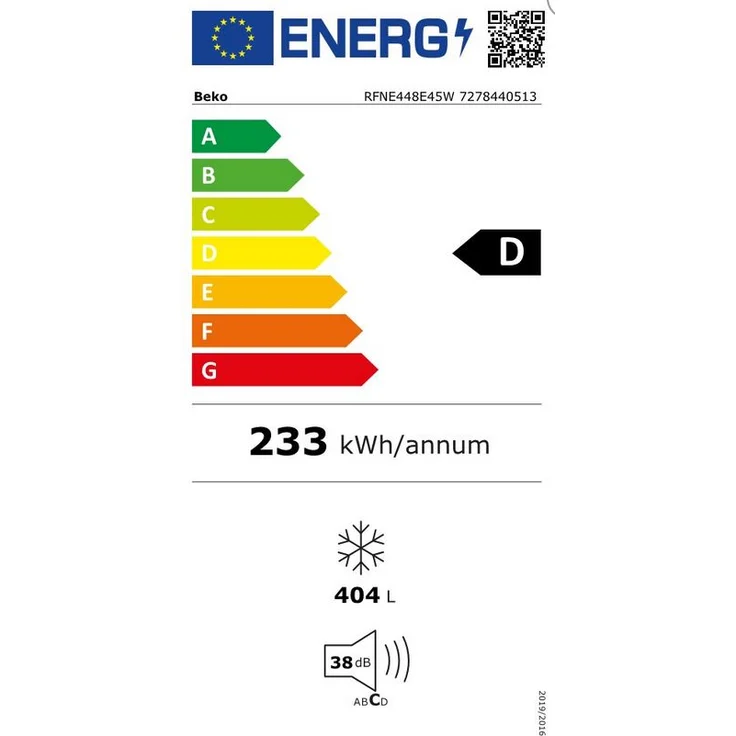 Beko RFNE448E45W Gefrierschrank, freistehend, weiß, NoFrost, Schnellgefrieren, Breite 70 cm, Energieklasse D – Bild 16