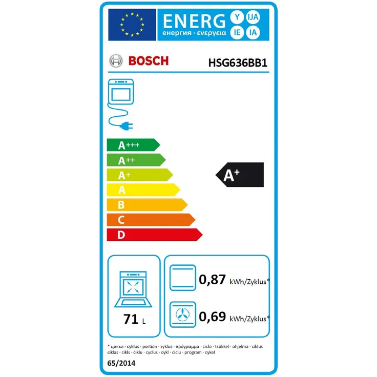 Bosch HSG636BB1 Serie 8, Backofen, Energieeffizienzklasse A+, Einbau, elektrisch, Volumen 71 l, Breite 59,5 cm, 12 Beheizungsarten, Schnellaufheizung, Externe Dampferzeugung – Bild 8