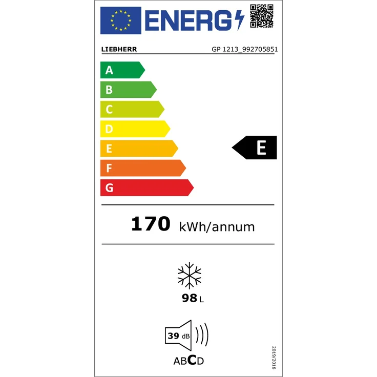 Liebherr GP 1213-992705851 Gefrierschrank, freistehend, weiß, Breite 55.3 cm, Energieklasse E – Bild 2