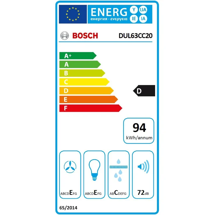 Bosch Serie 4 DUL63CC20, Motorhaube, Standard, Breite: 60 cm, Tiefe: 48.2 cm, Absaugung und Rückführung (mit zusätzlichem Rückführungsset), weiß – Bild 7