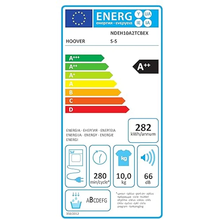 Hoover H-DRY 500 NDEH10A2TCBEXS-S Wärmepumpentrockner/Energieeffizienzklasse A++ / Füllmenge 10 kg/Smarte Bedienung mit WiFi/AquaVision-Kondenswasserbehälter - Preisvergleich – Bild 6