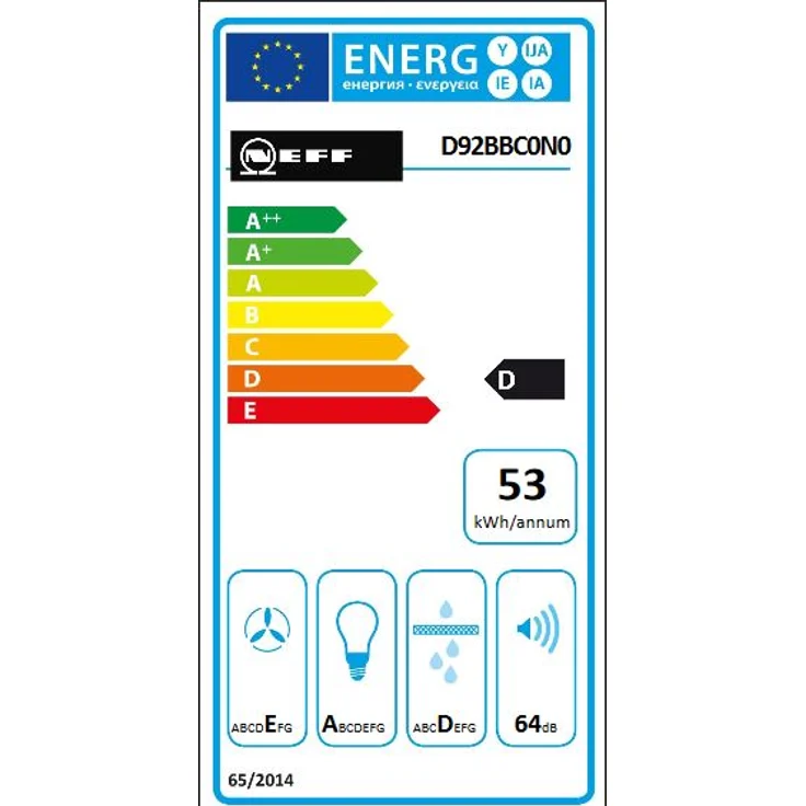 Neff D92BBC0N0, Motorhaube, Kamin flach, Breite: 90 cm, Tiefe: 50 cm, Absaugung und Rückführung (mit zusätzlichem Rückführungsset), rostfreier Edelstahl – Bild 7