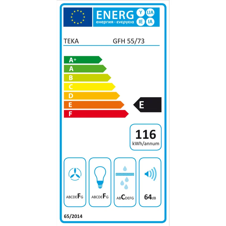 Teka GFH 73 Unterbau-Dunstabzugshaube, 73 cm, Halogenbeleuchtung 2x 20 W – Bild 7