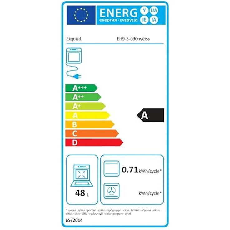 Exquisit Standherd 50 cm, Massekochfeld, 48 l Garraum, einfach zu bedienen, Elektro-Standherd weiss – Bild 6