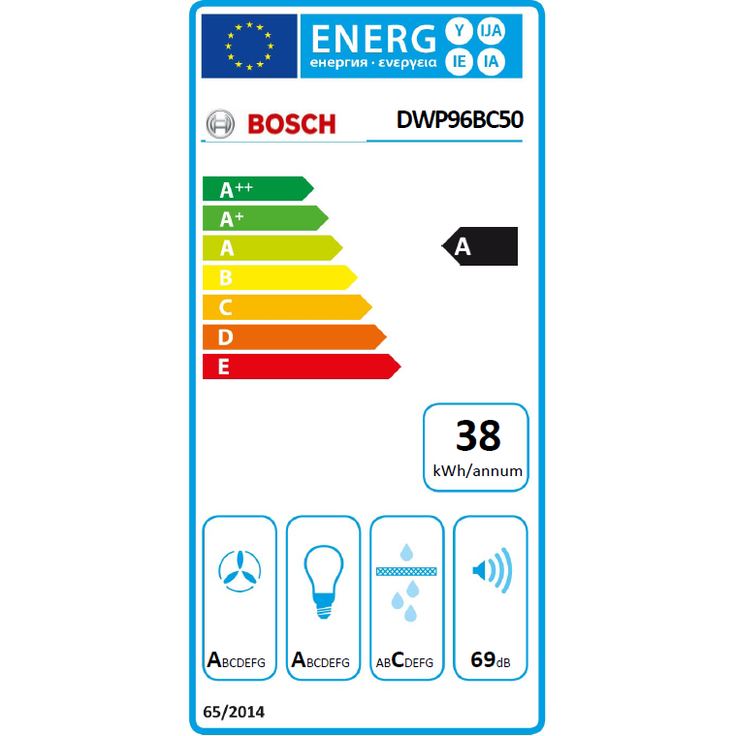 Bosch Serie 2 DWP96BC50, Motorhaube, Esse, Breite: 90 cm, Tiefe: 50 cm, Absaugung und Rückführung (mit zusätzlichem Rückführungsset), rostfreier Edelstahl – Bild 7