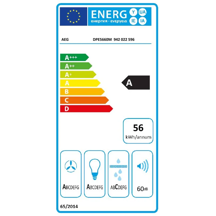 AEG DPE5660M, Dunstabzugshaube 60cm, Grau, Abluft/Umluft, max. 415 m³/h, A, SoftTouch Tasten – Bild 9