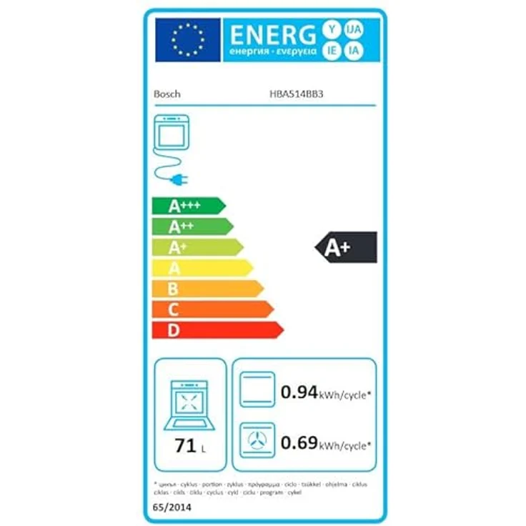 Bosch HBA514BB3, Serie 4, Einbau-Backofen 60 x 60 cm, LED-Display-Steuerung, Hydrolytische Reinigungshilfe, 3D-Heißluft, Schnellaufheizung, Schwarz – Bild 6