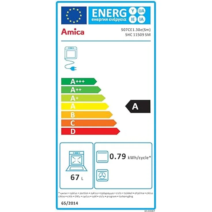 Amica SHC 11509 SM Standherd/Glaskeramikkochfeld und Elektro-Backofen / 50cm / Schwarz-matt/freistehend/mit Eco-Funktion, Ober-/Unterhitze uvm. – Bild 6