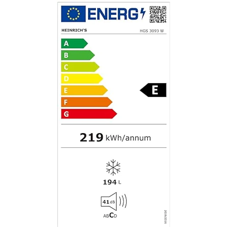 HEINRICHS Gefrierschrank, Freezer, No-Frost Schutz, 5x Gefrierschublade +1x Gefrierfach, LED-Display,Airflow, wechselbarer Türanschlag, Alarmfunktion, Temperatur:-14°C~-24°C, Heinrich´s (weiß) – Bild 6