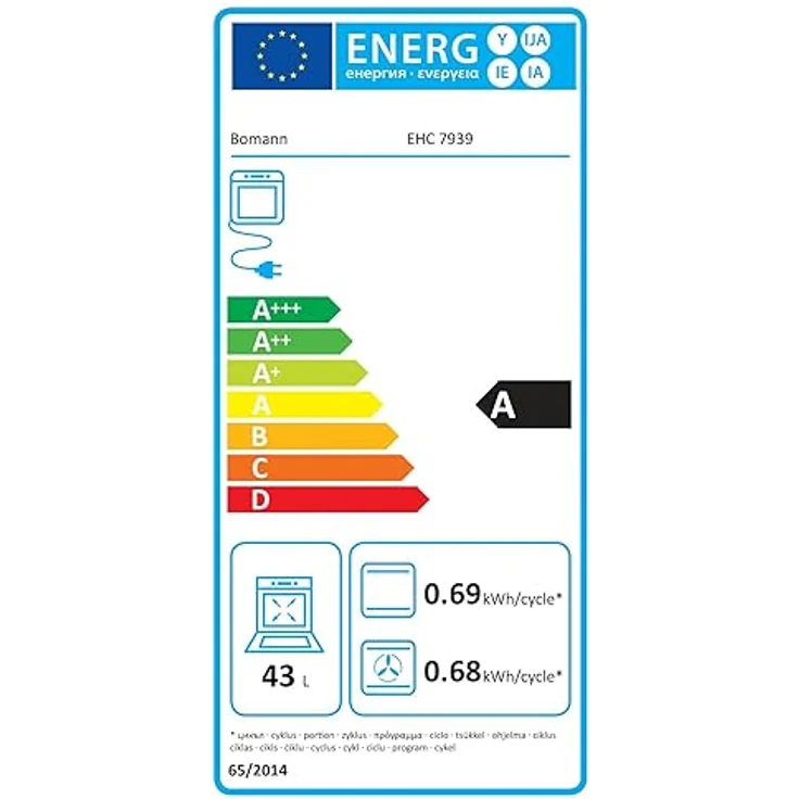Bomann® Elektroherd EHC 7939 | Freistehender Backofen 50cm mit 4 Kochplatten | 43L Standherd mit Ober-/Unterhitze | Inkl. Blech & Grillrost | 40°C-240°C, Silber – Bild 6