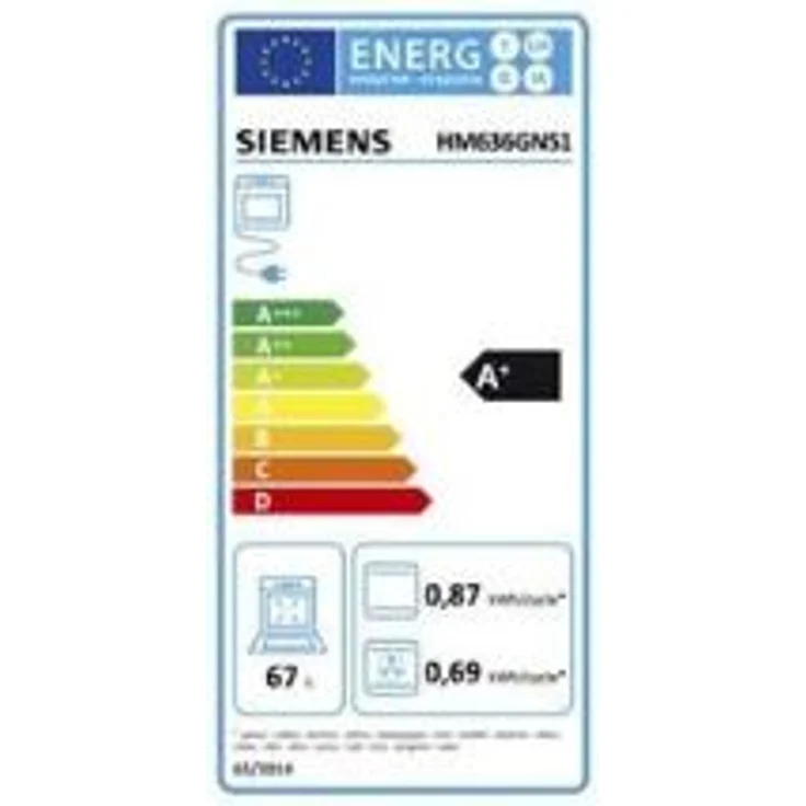 Siemens iQ700 HM636GNS1 Backofen mit Mikrowelle, Einbaugerät, Garraum 67 l, Mikrowellenleistung 800 W, Breite 59,4 cm, varioSpeed, Schnellaufheizung und coolStart, ecoClean, cookControl, edelstahl, schwarz – Bild 7