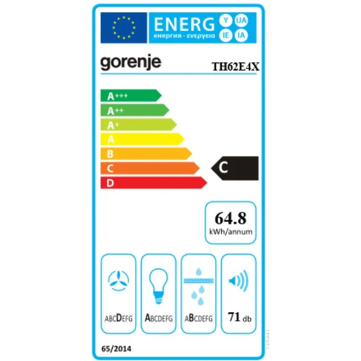 Gorenje Essential TH62E4X, Motorhaube, ausziehbar, Breite: 60 cm, Tiefe: 30.6 cm, Absaugung und Rückführung (mit zusätzlichem Rückführungsset), rostfreier Edelstahl – Bild 8