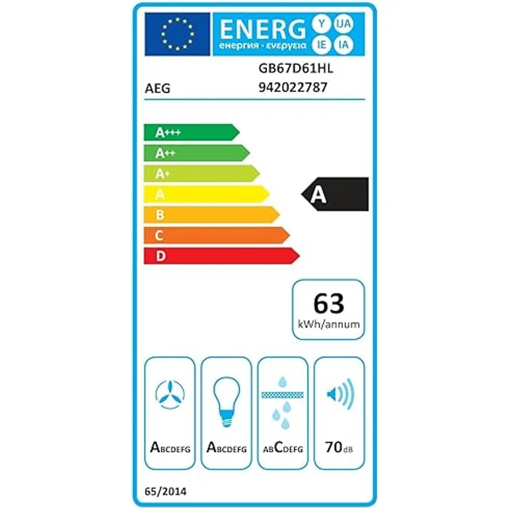 AEG Dunstabzugshaube Serie 6000 GB67D61HL – mit Lüften-Funktion 60cm – Glas, max. 730 m³/h, Touch-Bedienung, Edelstahl – Bild 6