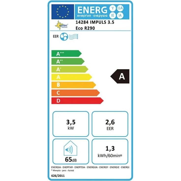 Mobiles lokales Klimagerät Impuls 3.5 Eco R290 | für Räume bis 130 m3 (60 m2) | inkl. Abluftschlauch | Kühler und Entfeuchter mit ökologischem Kühlmittel R290 | 12.000 BTU-h | Suntec Wellness – Bild 11
