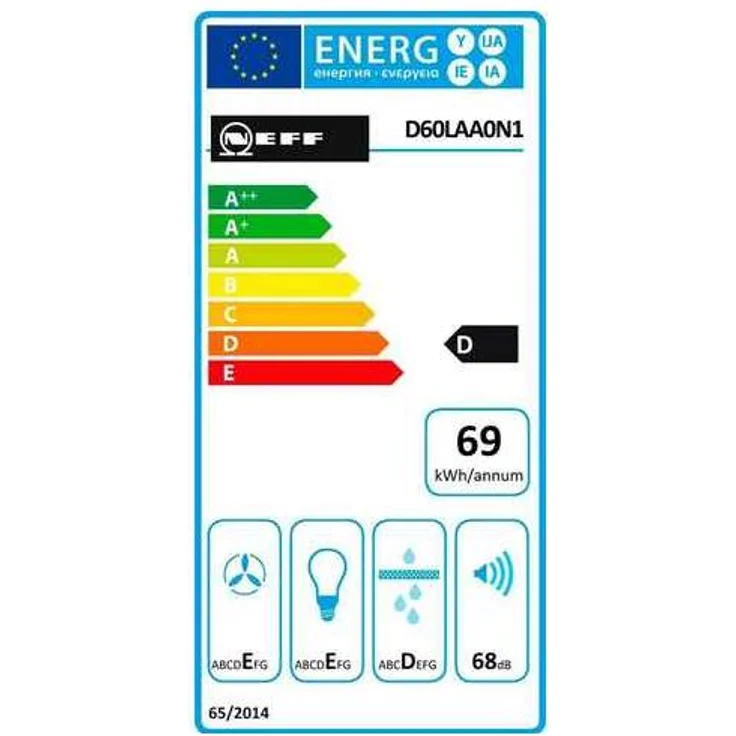 Neff N 30 D60LAA0N1, Motorhaube, Standard, Breite: 60 cm, Tiefe: 48.2 cm, Absaugung und Rückführung (mit zusätzlichem Rückführungsset), mit internem Motor, rostfreier Edelstahl – Bild 7