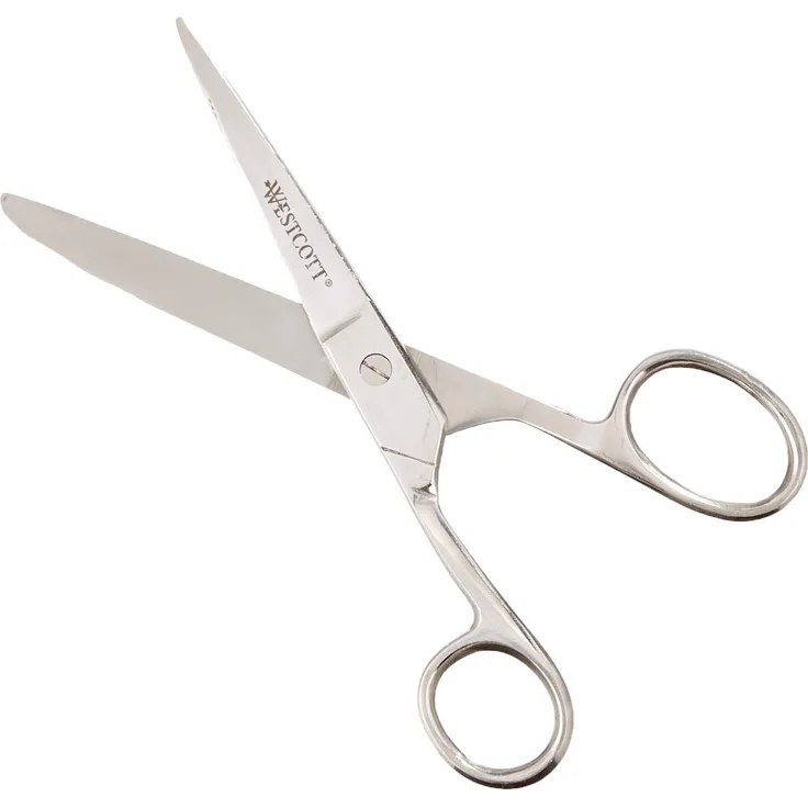 Westcott E-30862 00 Stahlschere für Linkshänder, 6,5 cm rostfreie Stahlklingen, silber, 15 cm