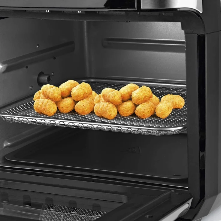 GOURMETmaxx Heißluft-Fritteuse XXL Digital 12 l, ohne Fett, 1800 W, 10 Programme, Timerfunktion, Sichtfenster, Rührfunktion, Schwarz, Edelstahl – Bild 4