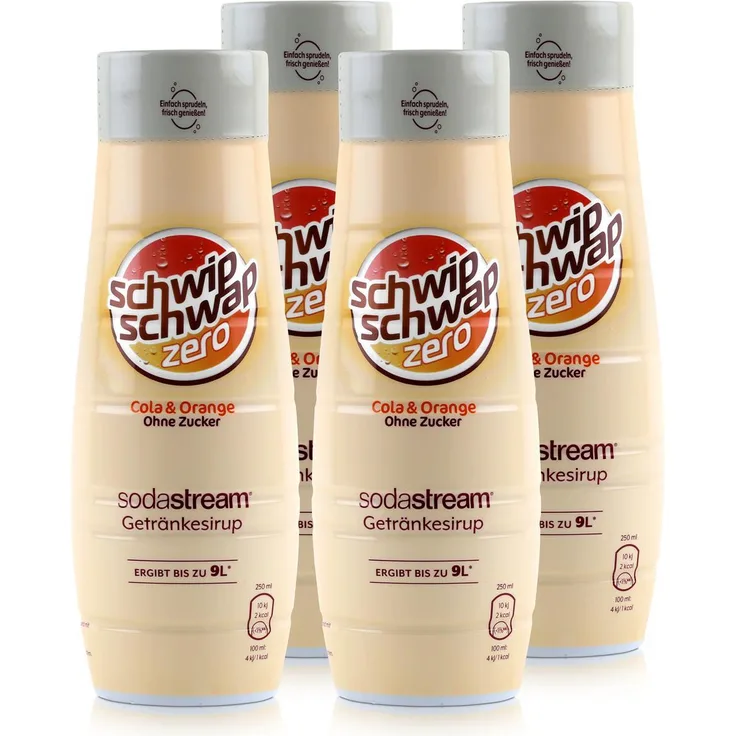 SodaStream Sirup Schwip Schwap zero Cola & Orange 440ml, 4er Pack
