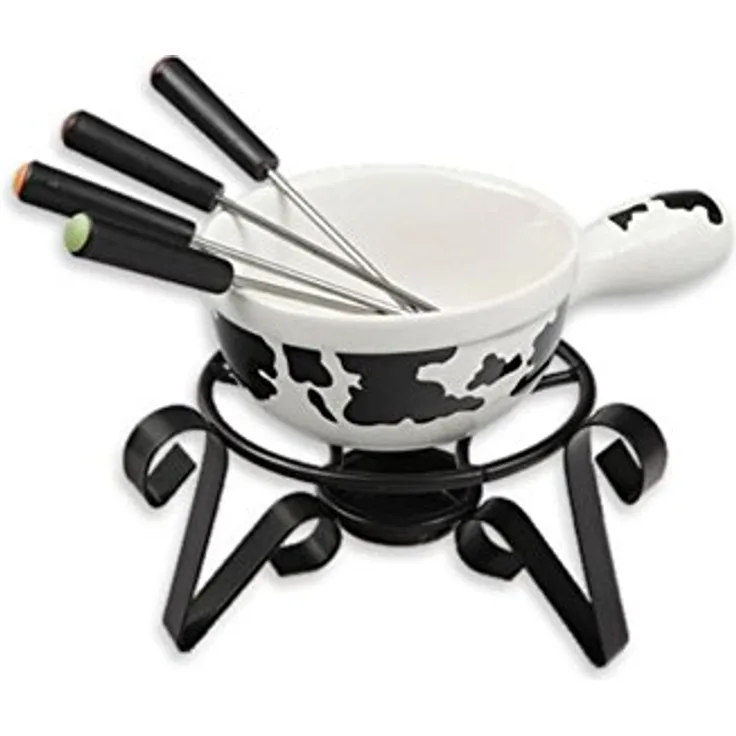 Kaiserhoff Set Fondue, Porzellan, Weiß, 15 x 16 x 13 cm