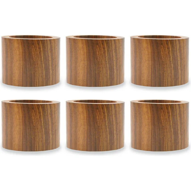 DII Serviettenringe Rustic Chic für Dinner Party Holzband Set of 6 Holzband (6)