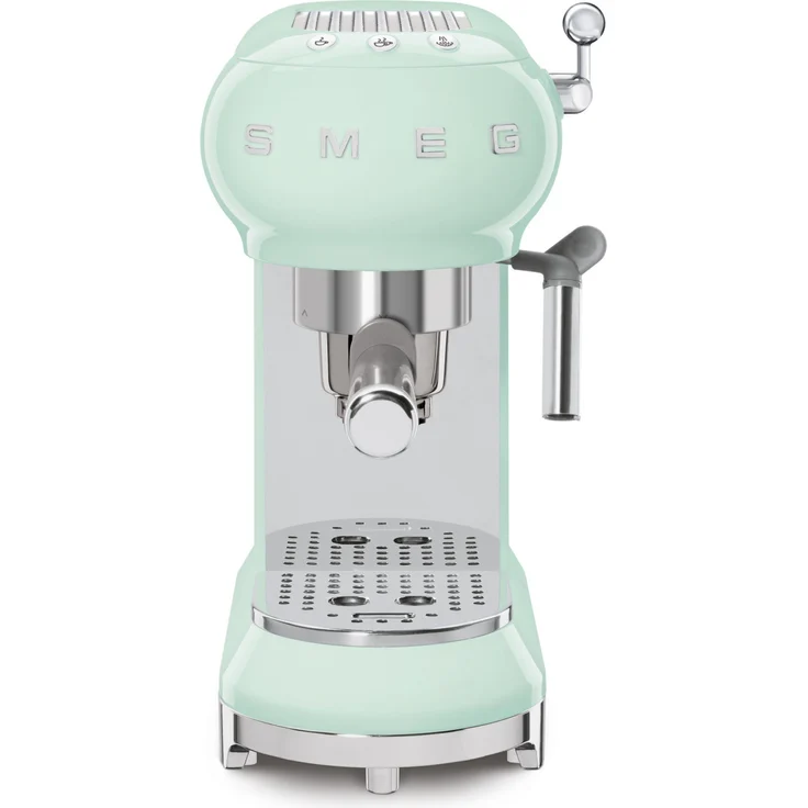 Smeg ECF01PGEU Siebträgermaschine Espressomaschine, mit Dampfdüse, 15 bar Pumpendruck, pastellgrün – Bild 2