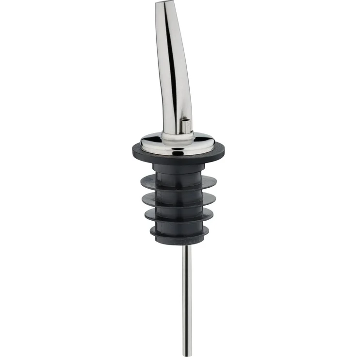 Westmark 2 Spirituosen-Ausgießer für Flaschen, Mit Luftröhrchen, Kunststoffkorken, Rostfreier Edelstahl, Inox-Profi, Schwarz-Verchromt, 47322280